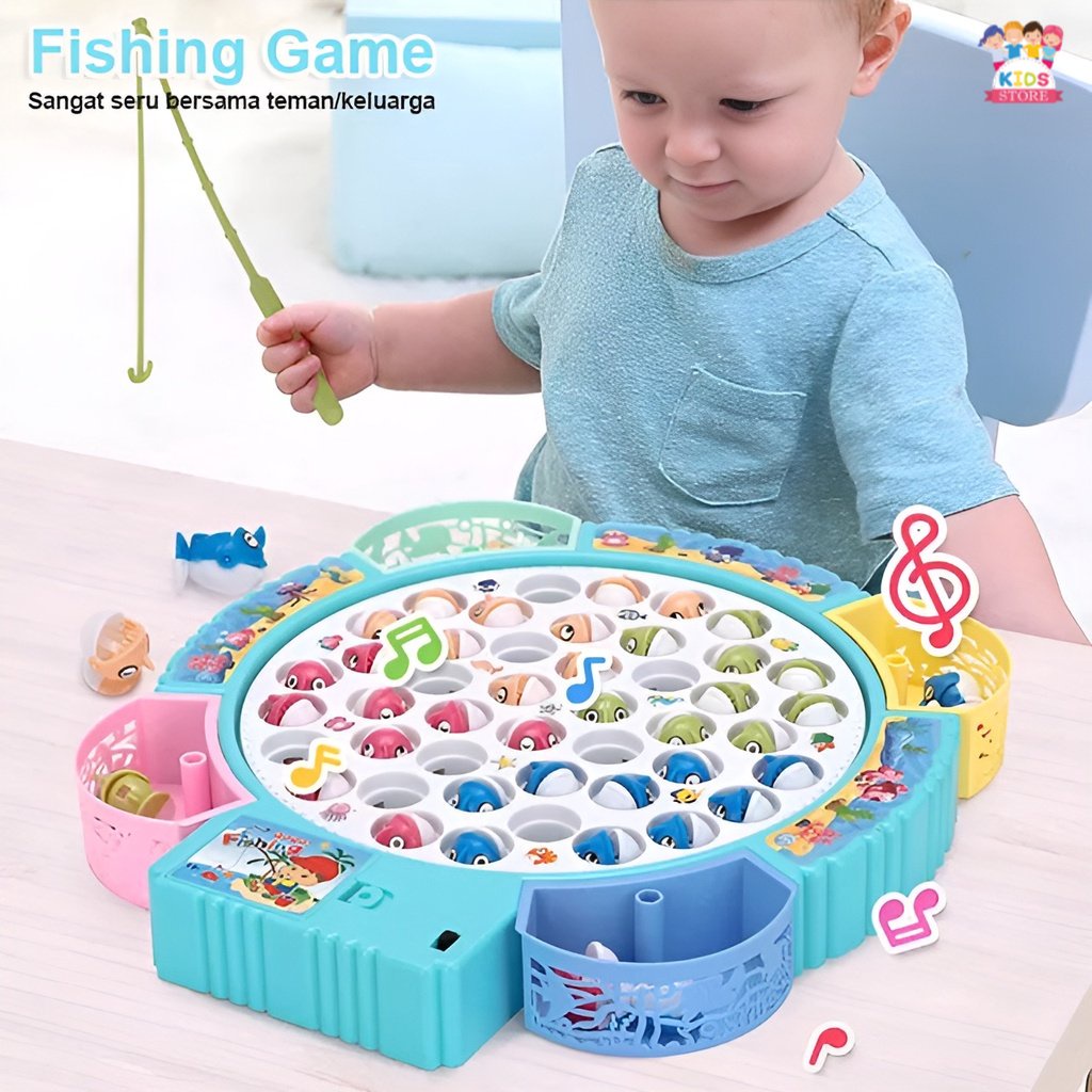 44pcs Fishing Game Jumbo | Mainan Seru Untuk Keluarga | Mainan Pancing Ikan Anak | Mainan Pancingan Magnet Ikan