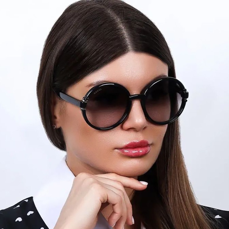 (YUZHU) Vintage Fashion Oversized Round Frame Sunglasses Kacamata Kerai Liburan Warna Permen Fashion Baru Wanita