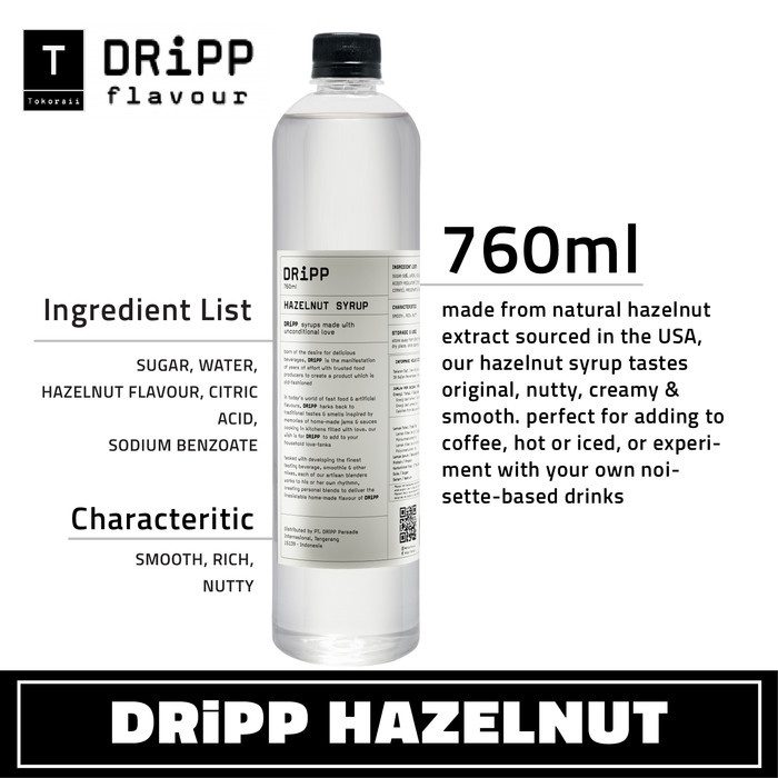 

DRIPP SIRUP / SYRUP - HAZELNUT SYRUP 760 ML ( SIRUP KEMIRI )