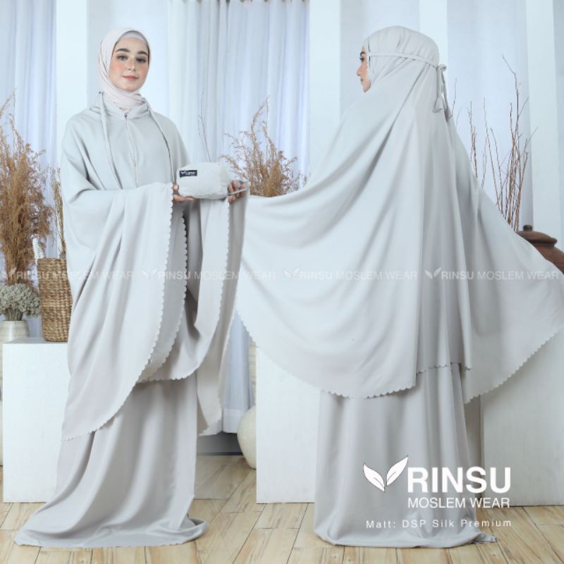 Mukena Dewasa Traveling 2 in1 Laser Cut DSP Silky premium