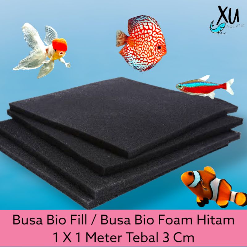 KAPAS BUSA BIO FOAM UKURAN 1 X 1 TEBAL 3 CM FILTER AQUARIUM KOLAM AQUASCAPE