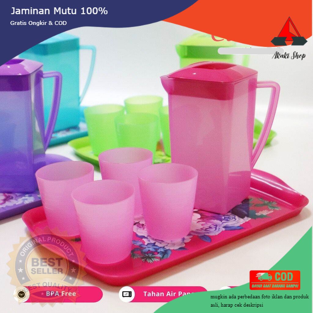 TEKO CALISTA TOPAN SET GELAS + NAMPAN / TEKO SET GELAS CALISTA ESNAM SET + NAMPAN