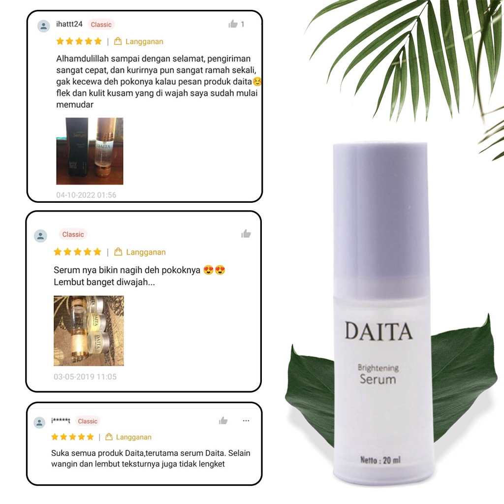 Daita skincare original cosmetic brightening paket facial foam day cream night cream glowing whitening bpom ampuh putih cepat dalam 7 hari