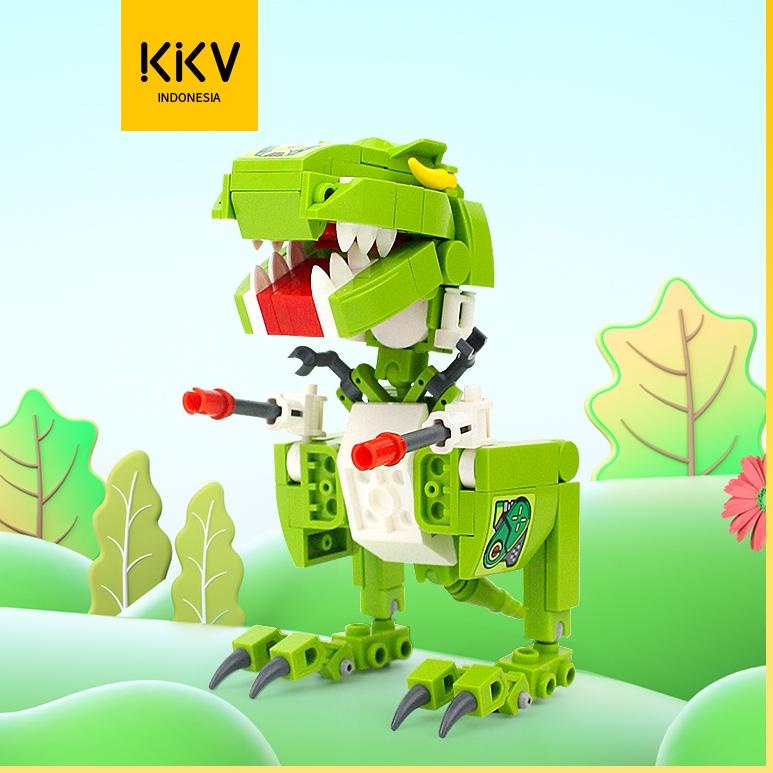 Best [Bonus Mini Gold] KKV-Qman·Fast Tyrannosaurus Rex 123PCS/Blok bangunan kecil/Pembelahan Rubik's
