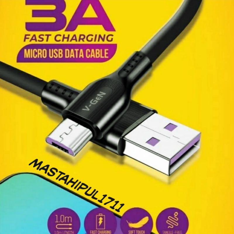 Kabel Data V-Gen 3A Micro USB Fast Charging