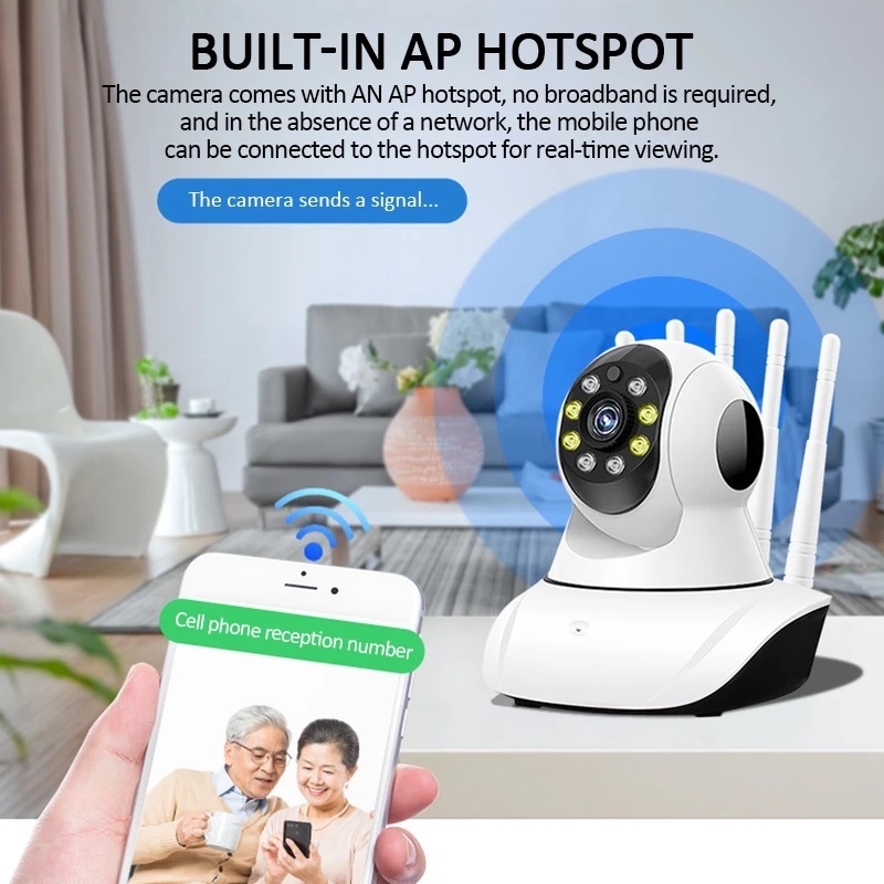 【COD】IP Camera Wireles Kamera CCTV 1080P HD Kamera Pengintai CCTV Wireles Wifi 5 Antena Camera