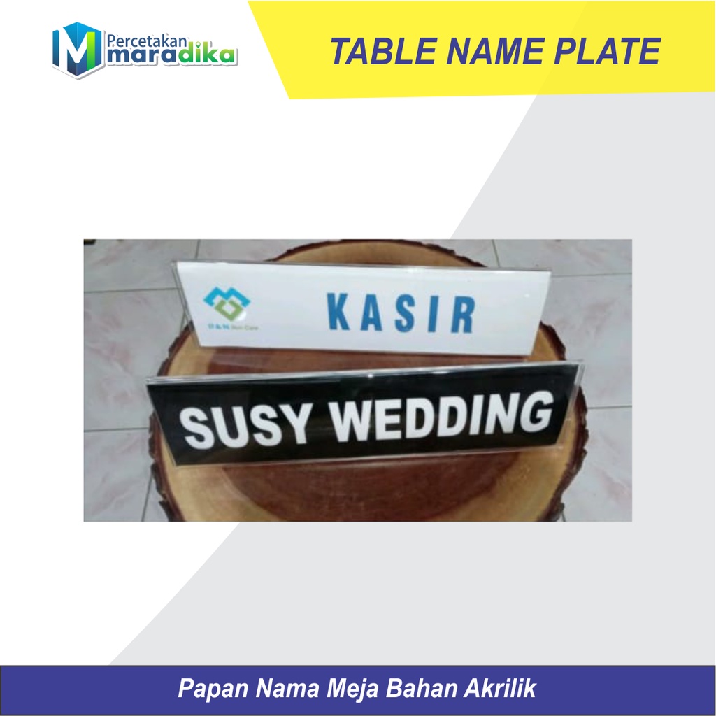 

7cm x 25cm Table Name Plate/Papan Nama Meja Akrilik Plus Tulisan Custom Ukuran 7cm x 25cm