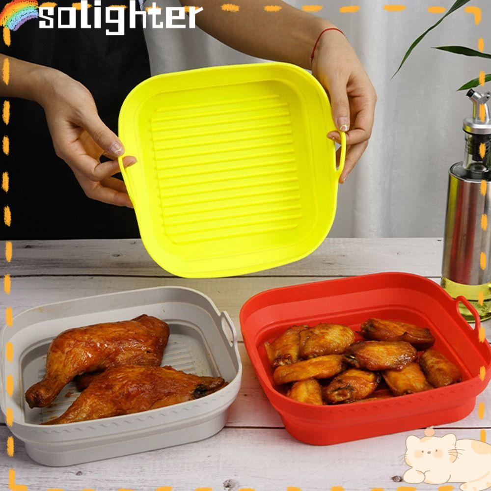 Solighter Square Silicone Pot Pengganti Memasak Reusable Baking Basket