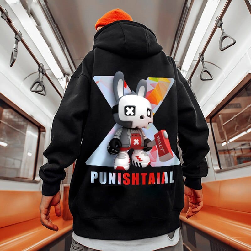 Sweater Hoodie PUNISHTAIAL Jumper Pria Wanita Bahan Fleece Tebal Ukuran S M L XL XXL XXXL