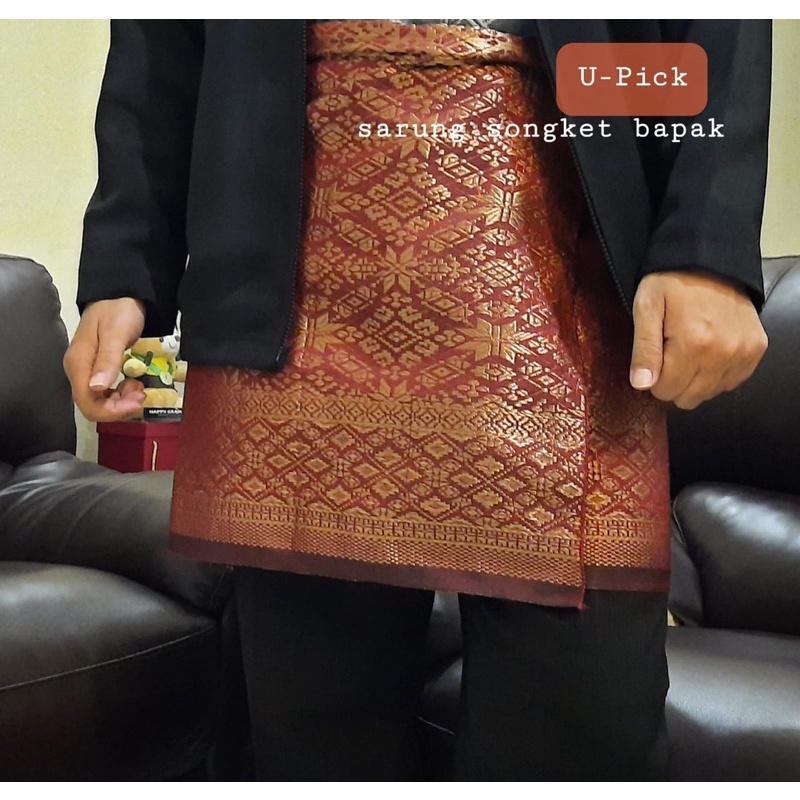 SARUNG SONGKET LILIT  BAPAK/RUMPAK COWOK MELAYU SONGKET TANJAK PRIA MELAYU