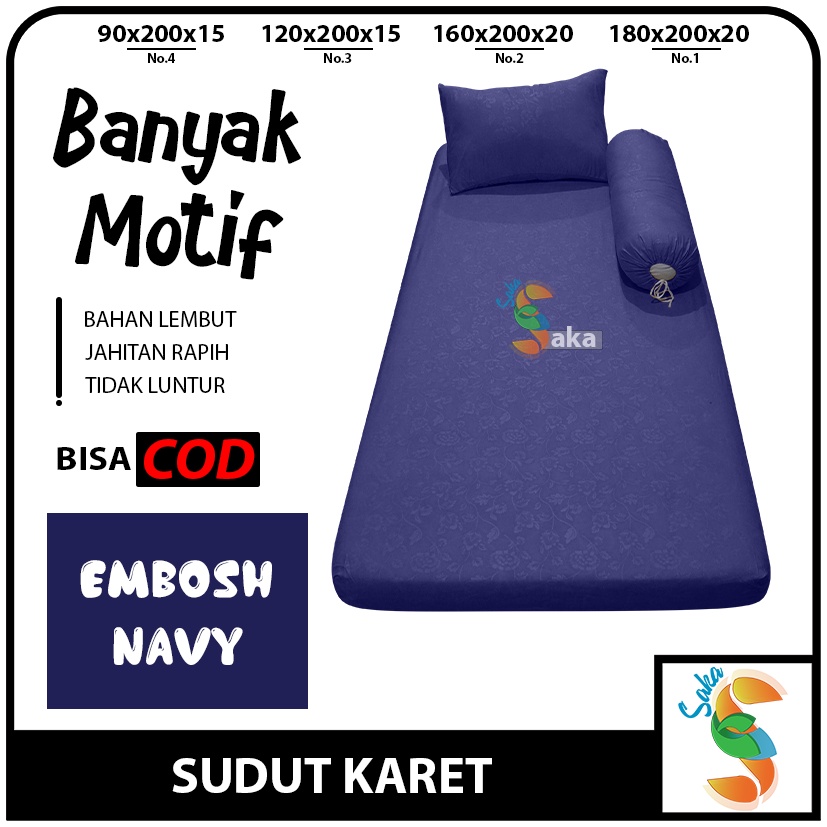 Sprei Aesthetic Motif Kotak - Kotak dan Polos Emboss 90x200 Sudut Karet No. 4