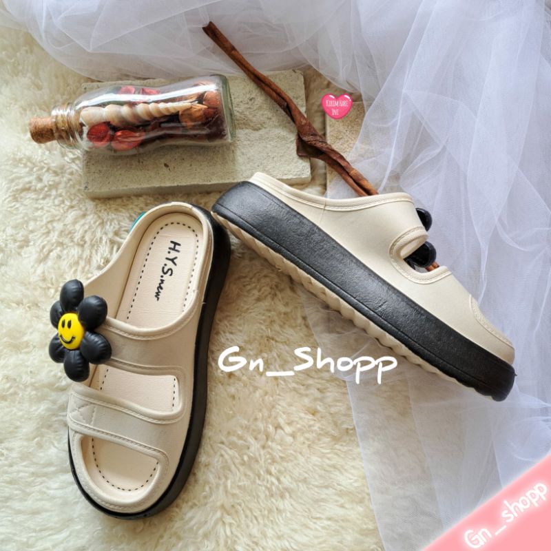 Sandal Selop Wanita Ban 2 Cyute Terbaru HITAM ALAS PUTIH  029