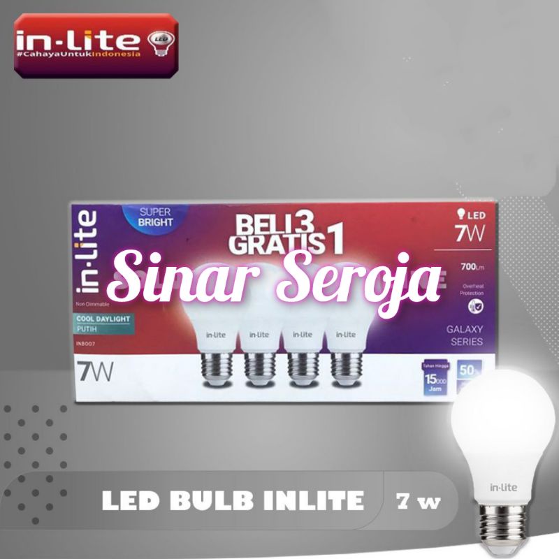 Lampu Inlite / Bolam LED INLITE Murah 7w / 7 Watt