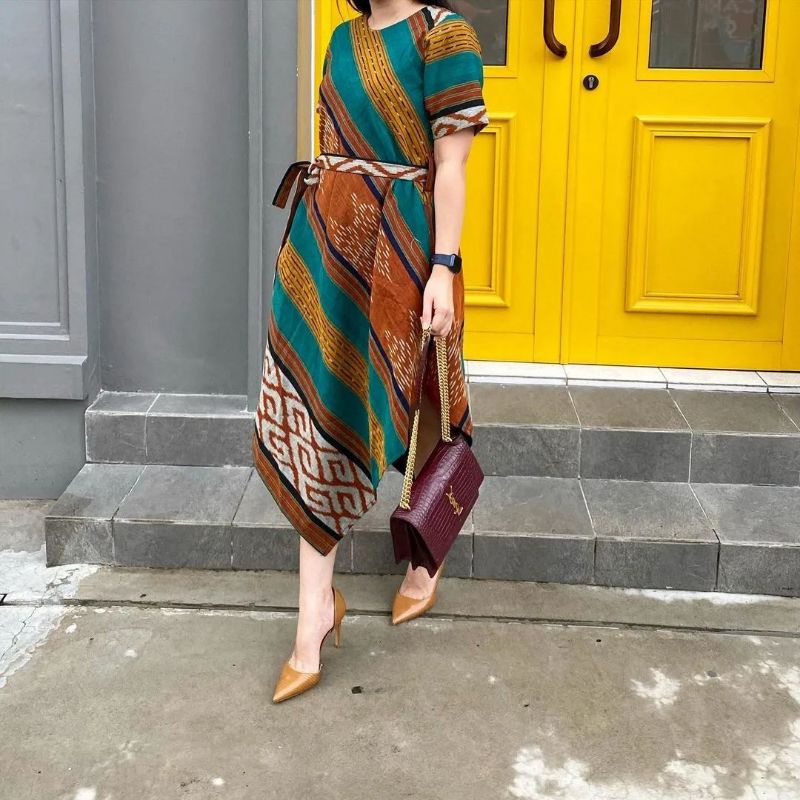 dress wanita || pakaian wanita || dress tenun wanita || tunik tenun || dress tenun etnik || pakaian 