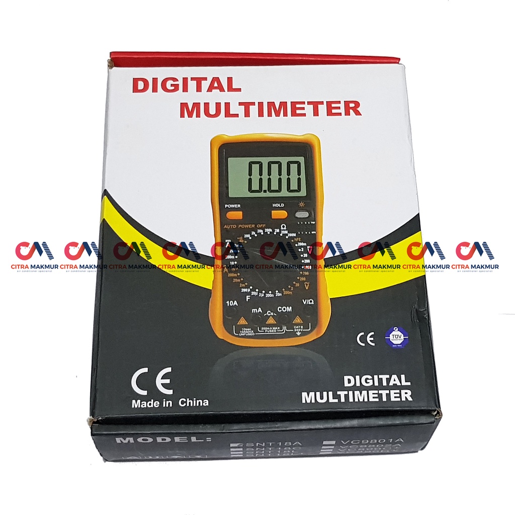 Digital Multimeter Alat Ukur Listrik Setrum Tester Capacitor Multimeter Avometer Multitester Digital DC AC Diode TR SNT18A