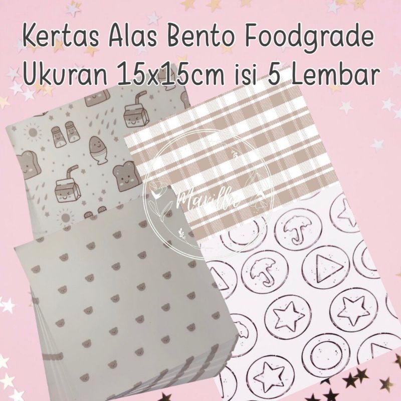 ALAS KERTAS ROTI BENTO CAKE FOODGRADE 15X15CM