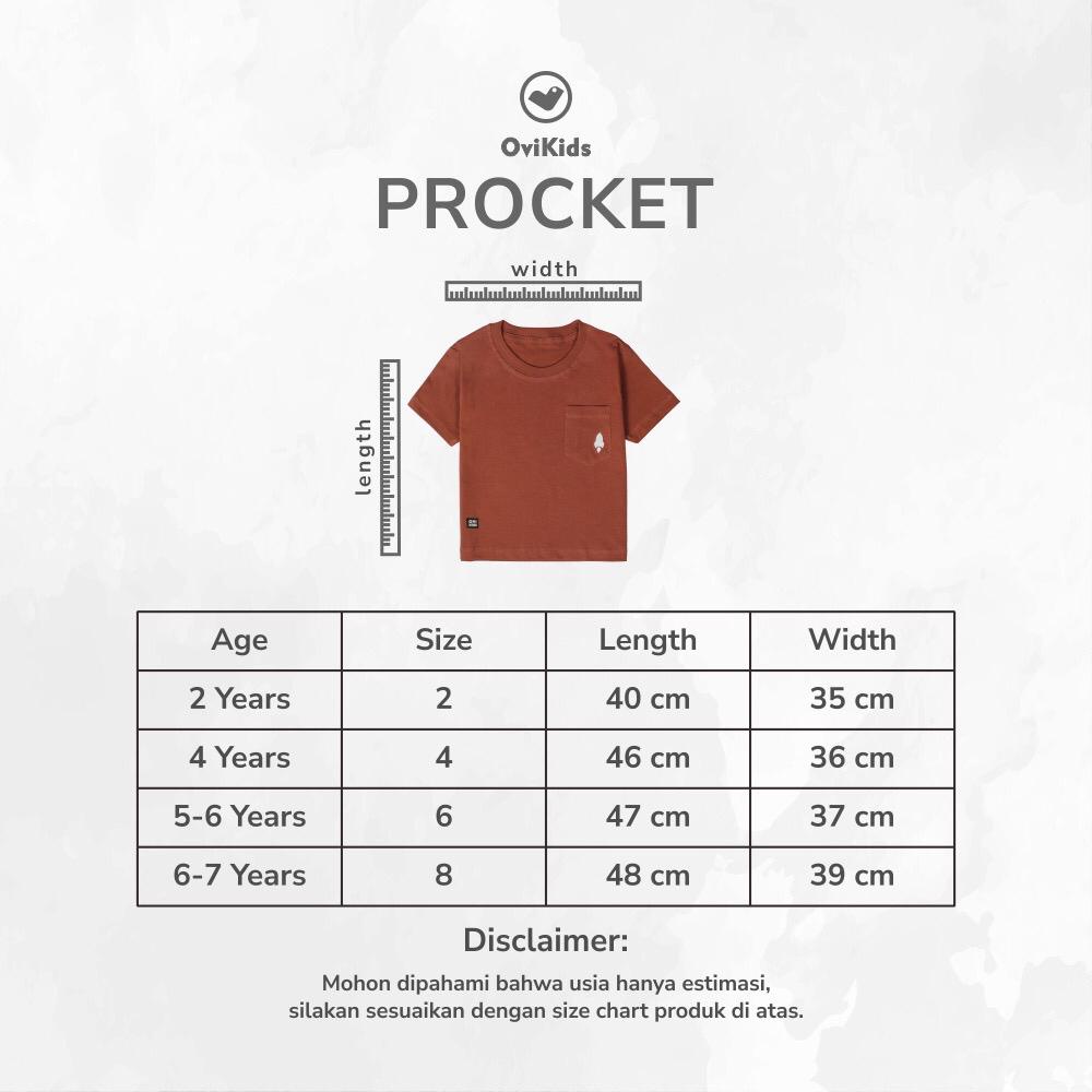 PROCKET KAOS ANAK BAJU ANAK LAKI LAKI PEREMPUAN UNISEX 2-7 TAHUN BAHAN COTTON OVIKIDS