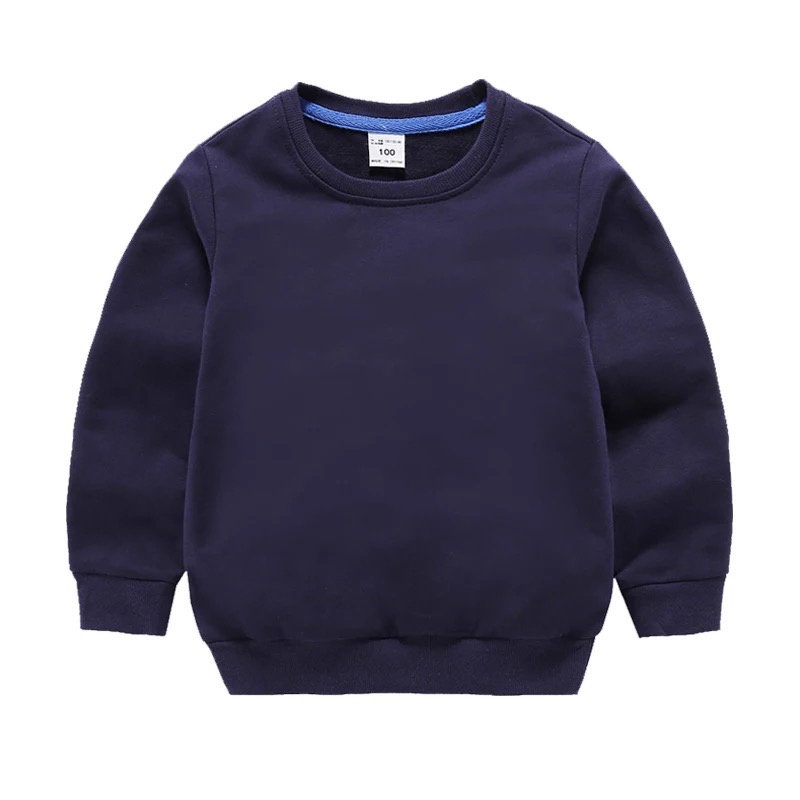 Sweater Basic Polos Untuk Anak Laki laki &amp; Perempuan Bahan Fleece II Sz M-Xl (Usia 2-10 th )