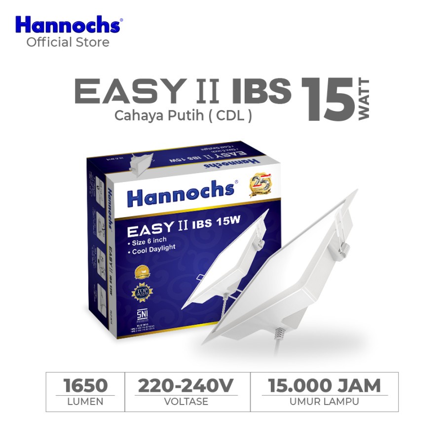 Lampu Downlight LED Hannochs EASY II 15W KOTAK IB
