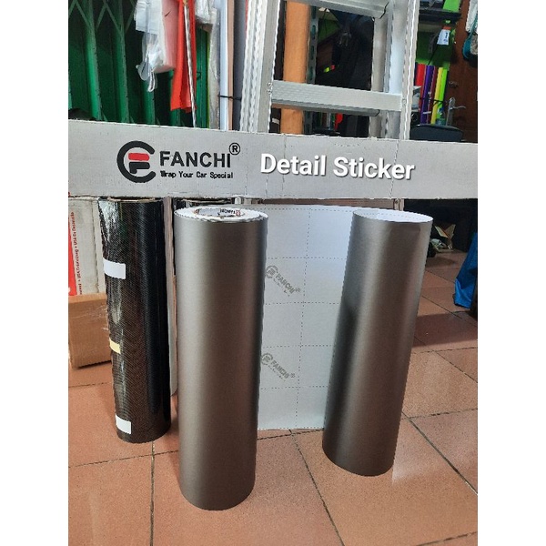 ROLL Sticker Fanchi FC513 Matte Silver Grey Abu Tua Doff 50cm x 9m