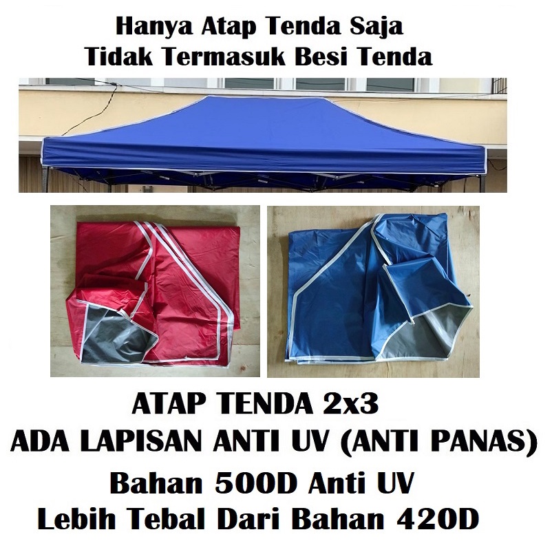 Terpal Atap Tenda Ukuran 2x3 Anti Panas (Bahan Polyester 500D)