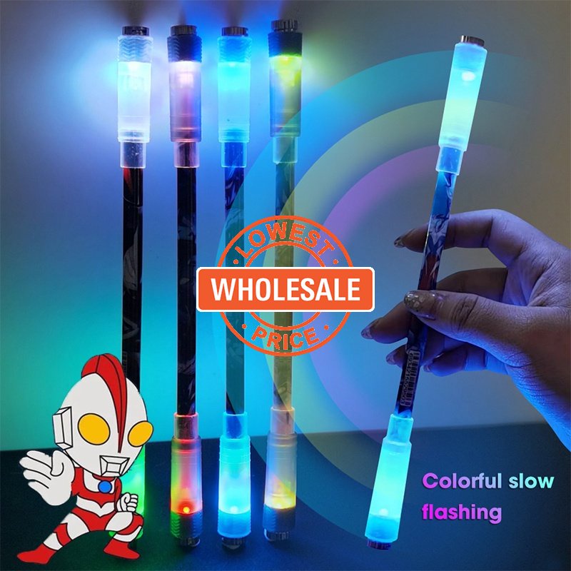 [Harga Grosir]1pc Pulpen Gel LED 0.5mm Motif Kartun Ultraman Untuk Stationery Pelajar