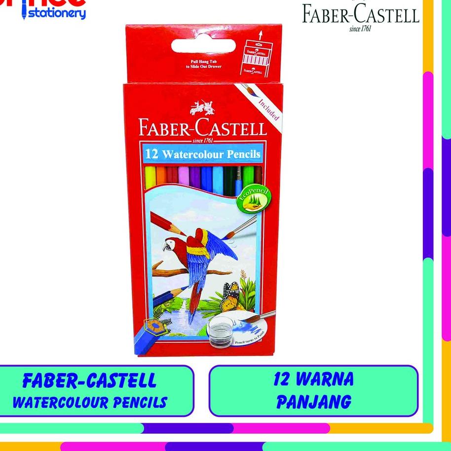 

Hot Sale FABER-CASTELL WATERCOLOUR PENCILS 12 WARNA PANJANG