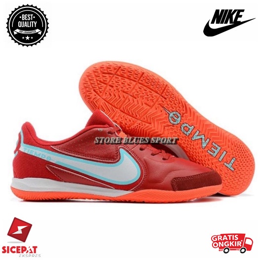 SEPATU FUTSAL NIKE TIEMPO 9 LEGEND PRO RED WHITE