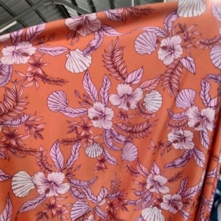 Kain lycra motif bunga dzi - kain street motif - bahan melar