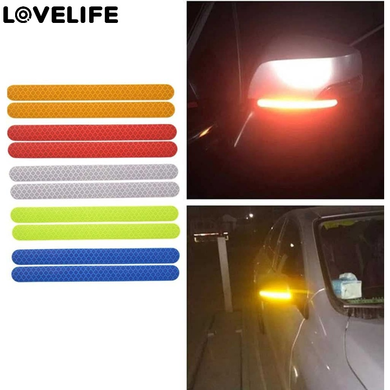 Stiker Mobil Spion Strip Reflektif Anti-Tabrakan Stiker Peringatan Exterior Reflex Tape Strip Reflektif Malam Mengemudi Peringatan Keselamatan Tape Reflektif Tinggi