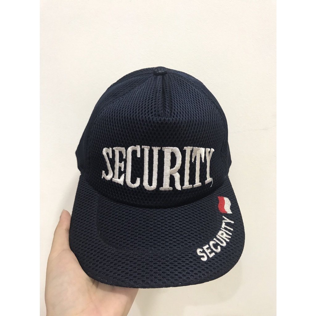 Topi Security (Tulisan) - Topi Satpam - Topi Jaring Security