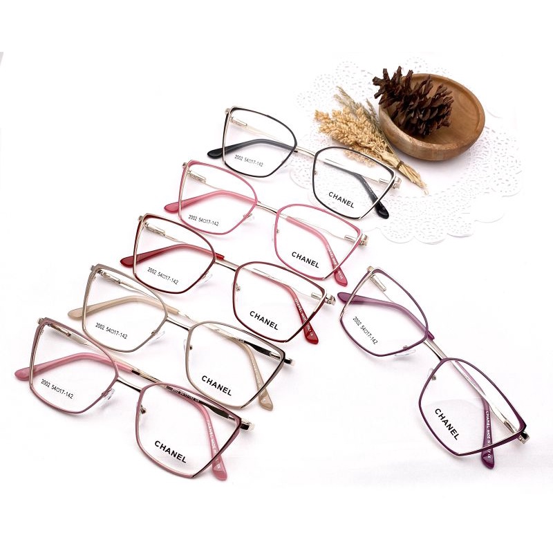 frame kacamata cat eye besi kotak wanita 2002