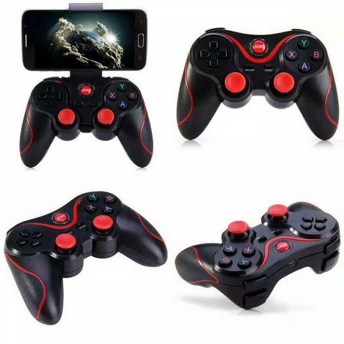 GAMEPAD BLUETOOTH X3 FOR SMARTPHONE TV BOX SMART TV LAPTOP COMPUTER WIRELESS X3 GAMEPAD JOYSTICK BLUETOOTH PLUS HOLDER HP GAMEPAD CONTROLLER GAMEPAD X3