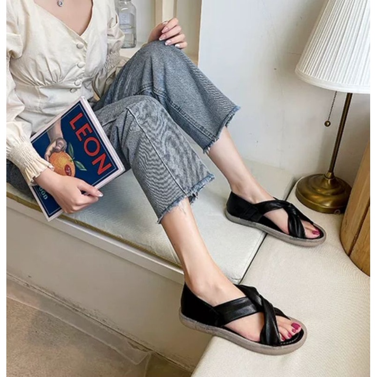 [COD] 2049 Sandal Wanita Import Selip Simpul Simple