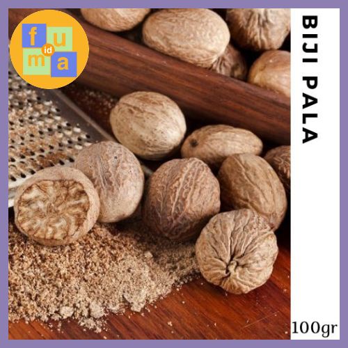 Biji Pala Utuh 100gr / Pala Asli / Nutmeg / Bumbu dapur / Rempah