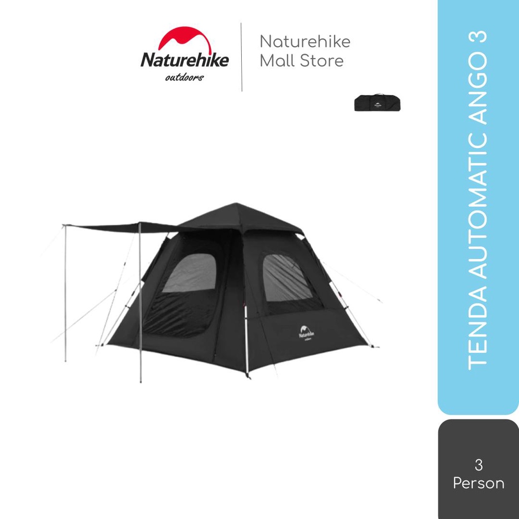 TENDA OTOMATIS CAMPING ANGO BLACK 3 ORANG NATUREHIKE NH21ZP010