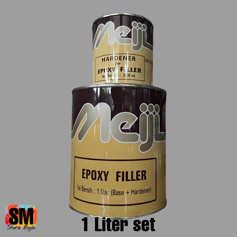 Cat Epoxy Filler MEIJI Grey 1 liter /1kg/ Cat dasar Besi / cat dasar motor