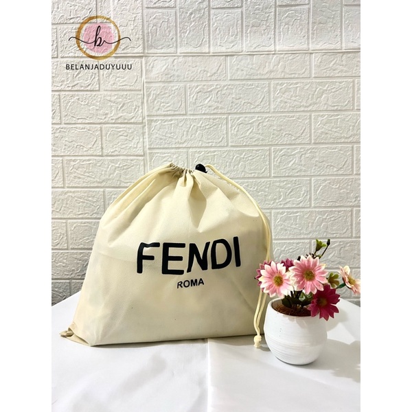 Dustbag FENDI (READY STOCK JKT )  Pengganti Sarung Tas Pelindung Debu Serut Dust Bag DB Branded