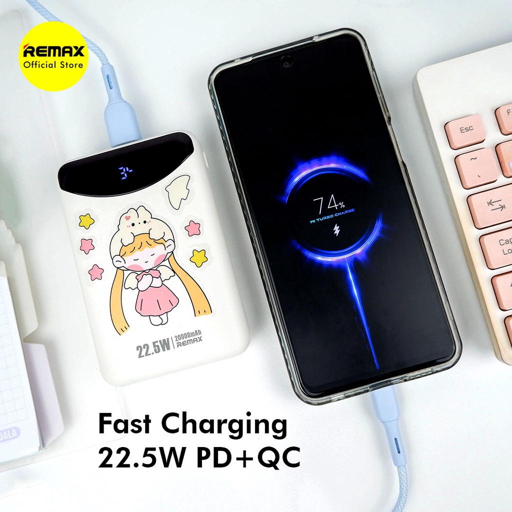 Remax Ritry II Power Bank 20000mAh Mini Slim Fast Charging 22.5W RPP-68 FREE STICKER