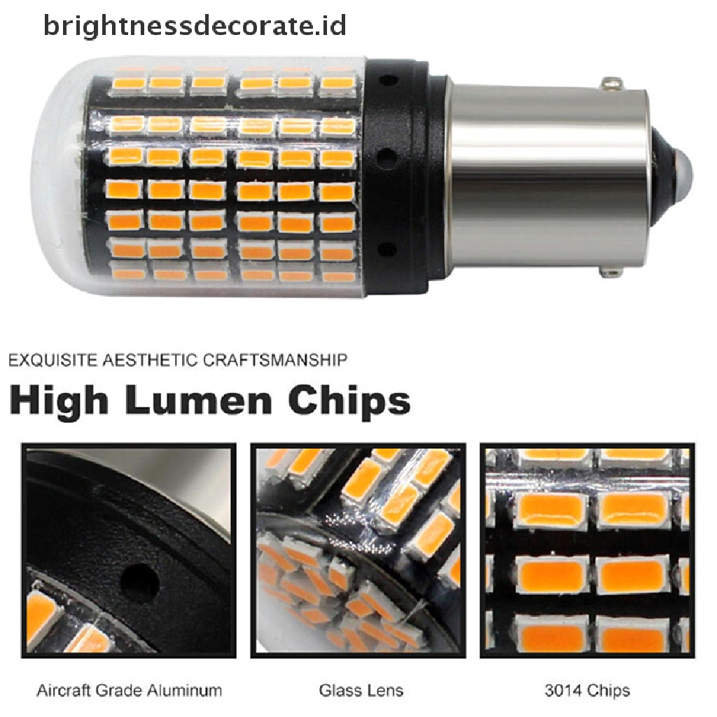 [Birth] 1x Kuning 1156 1095 1141 P21W BA15S 7506lampu Sein Led3014 144-SMD [ID]