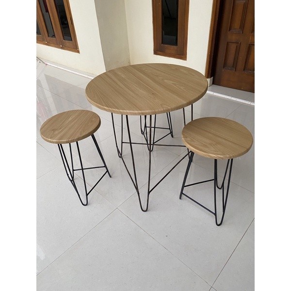 1 SET MEJA KURSI CAFE/BANGKU CAFE/MEJA BANGKU SET/MEJA CAFE/KURSI CAFE/MEJA MURAH - HANYA 1 KURSI, G