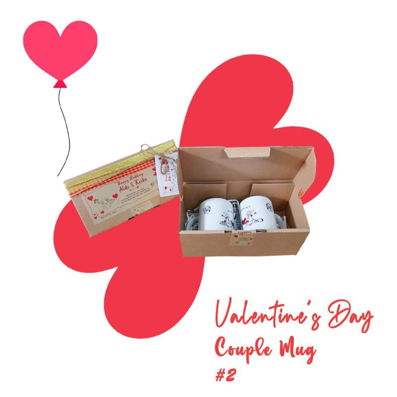Mug couple valentine , imlek , hampers valentine, kadomug , bisa custom nama tulisan, kado valentine