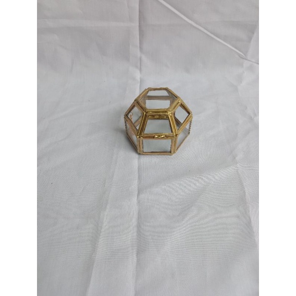 Kotak cincin | ringbox terranium | ringbear mini hexagon Uk.8x8x6