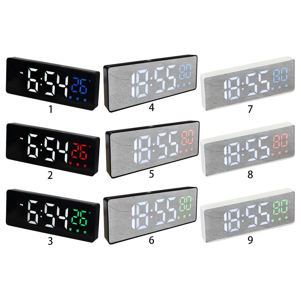 Populer Jam Alarm Kreatif Backlight Suhu Angka Kalender Clock LED Digital