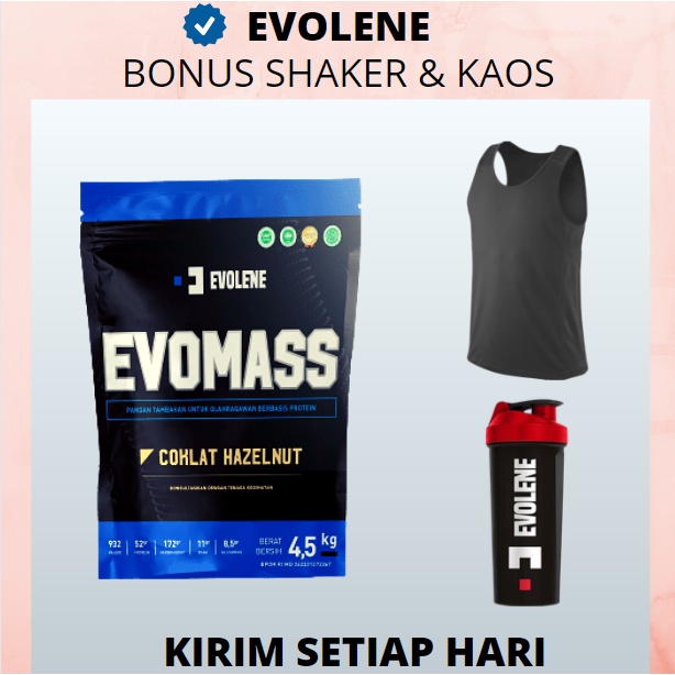 EVO MASS 4,5 KG EVOLENE SUSU PROTEIN EVOMASS  10LBS 10 LBS EVOMAS COKLAT MAS GAINER 4.5KG ORIGINAL EVOLIN EVOLINE EPOLENE EPOLINE HAZELNUT EVOMASS LB SUPLEMEN FITNESS GYM SUPPLEMENT VANILA VANILLA ICE CREAM GAINER PENAMBAH BERAT BADAN PENGGEMUK