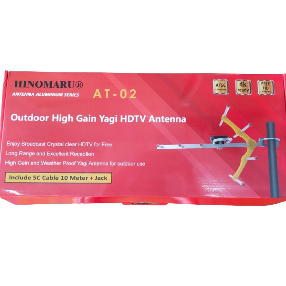 Antena TV Digital Outdoor High Gain HDTV Yagi Antena Luar ATN AT-02