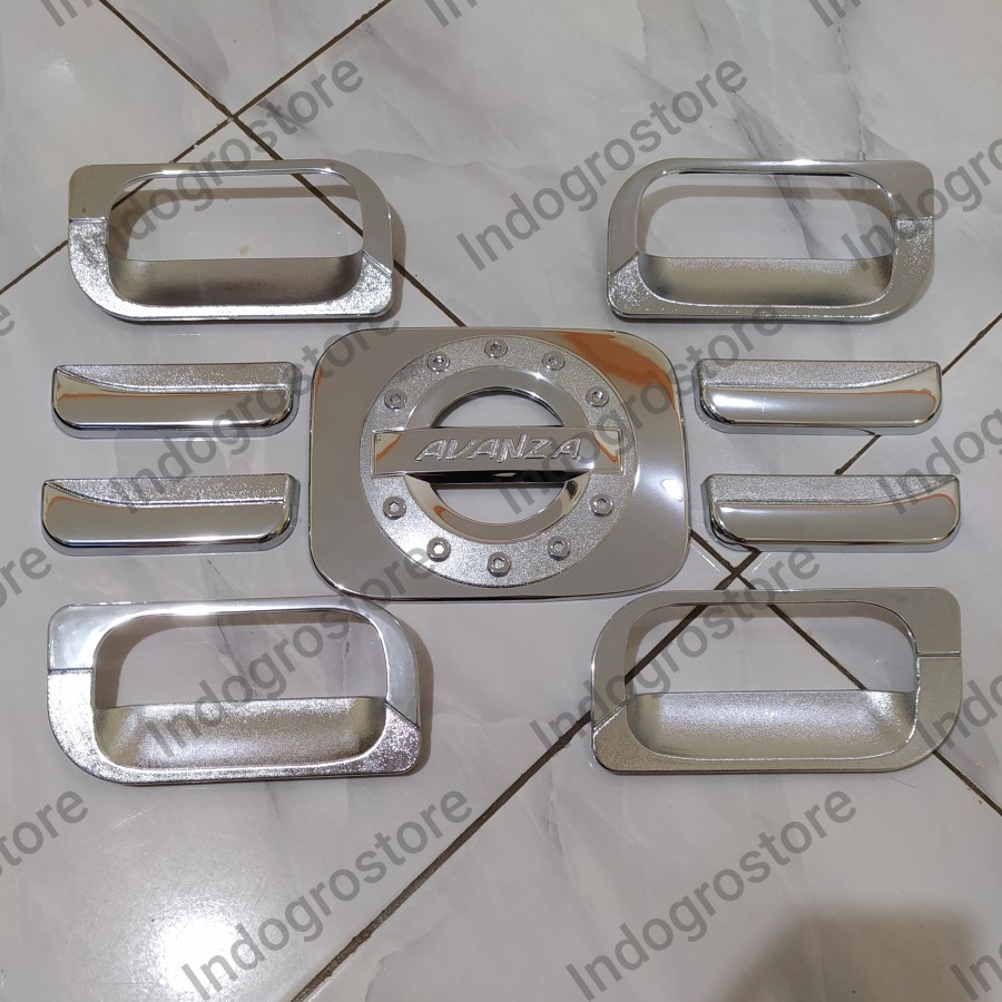 PAKET HANDLE COVER TANKI &amp; OUTER CHROME MOBIL TOYOTA AVANZA LAMA 2004-2011