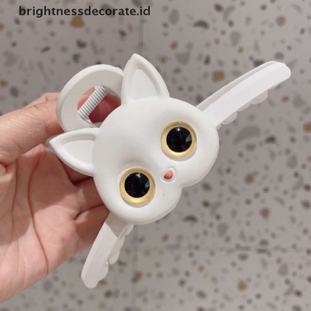 [Birth] New Cute Cat Acrylic Hair Claw Elegan Rambut Mandi Klip Ponytail Klip Hiasan Kepala [ID]
