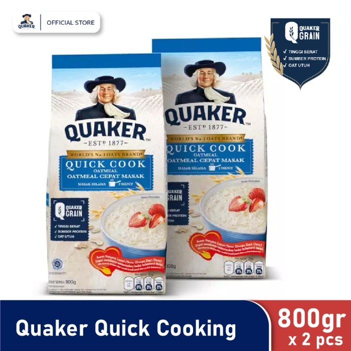 

[BISA COD] Quaker Quick Cooking Oatmeal 800 Gr - Twin Pack
