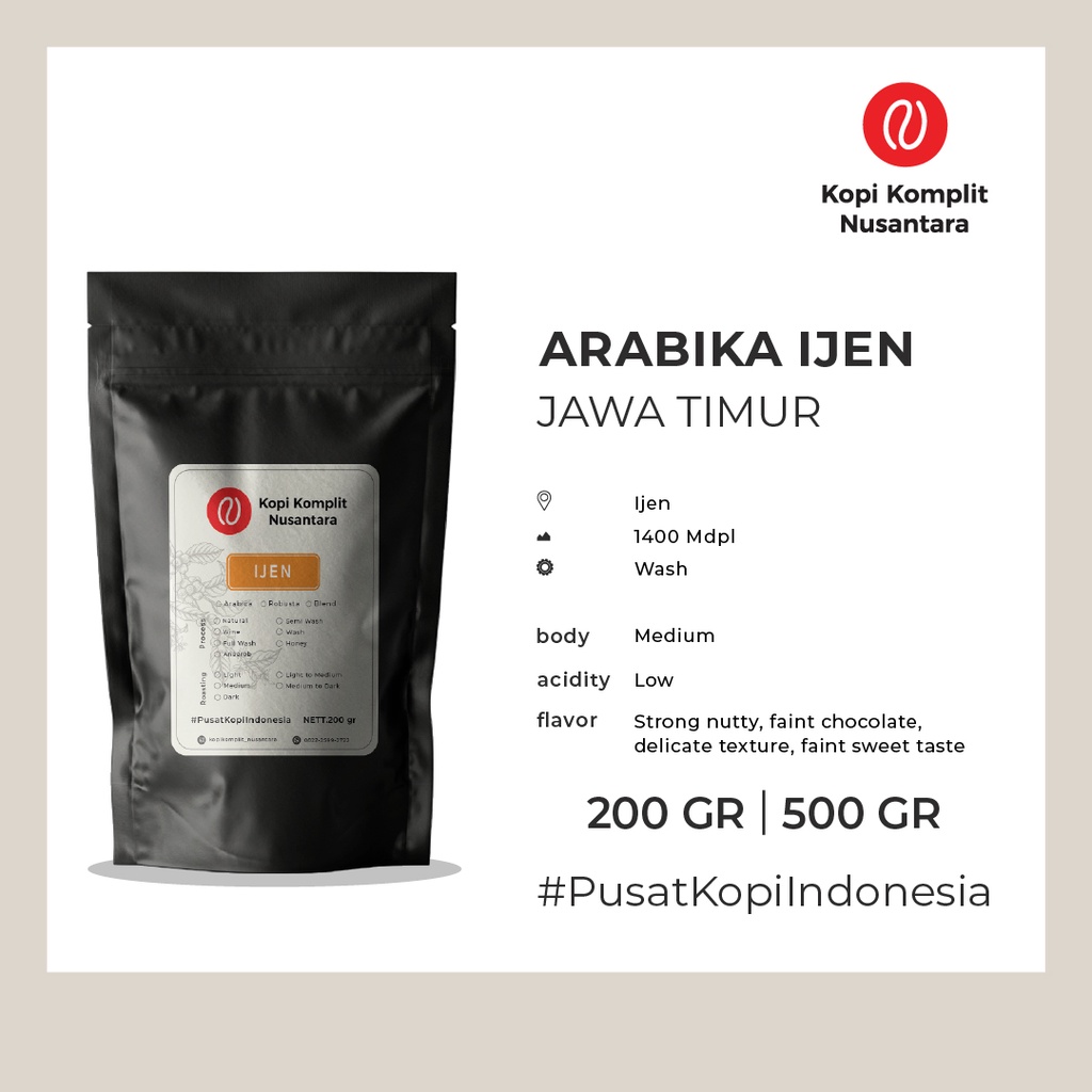 

Arabika Ijen Raung Medium Roasting - Jawa Timur